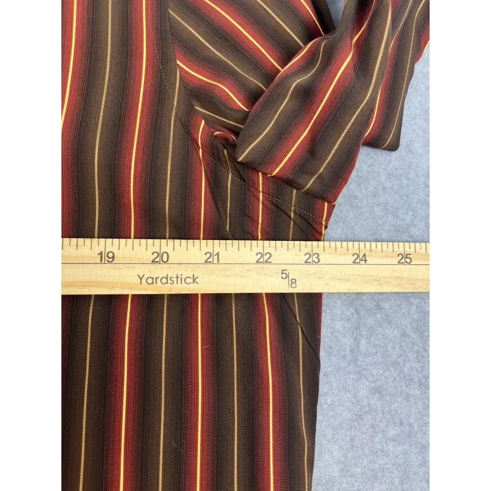 Banana Republic Long Sleeve Button Down Men's Dress Shirt Size‎ L Brown Striped